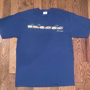 Vintage NFL Florida T-Shirt Men’s L Retro Cars‎ & Palm Trees Graphic – Navy Blue